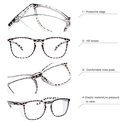 JOO'RTI Anti-Fog Safety Goggles Anti-Blue Light Saftey Glasses Anti-Dust Protective Eyewear for Women and Men - color: Tortoise
