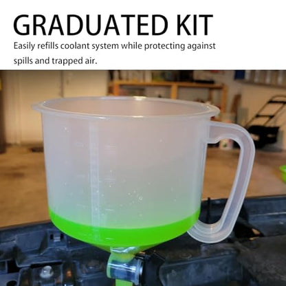 Coolant Funnel Kit 丨 15-Piece Set with 5 Adapters 丨 No-Spill Radiator Funnel 丨 for Cars & Light Trucks