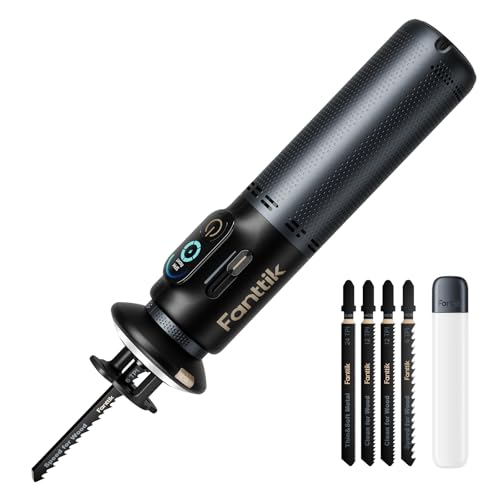 Fanttik R11 Pro Brushless Cordless Mini Reciprocating Saw, 0–2200 SPM Variable Speed, Type-C Fast Charging, Tool-Free Blade Change, 5-Blade Kit for Wood & PVC