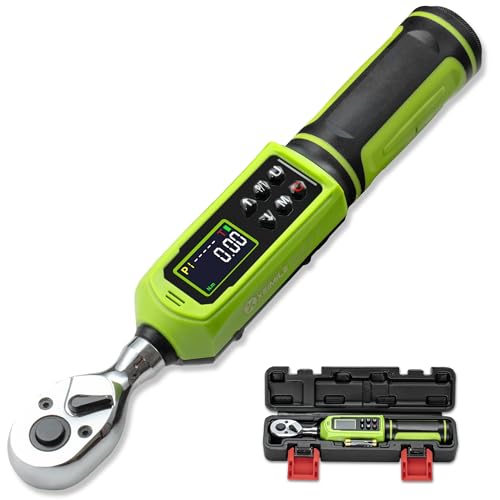 Digital Torque Wrench 3/8"Drive-0.66-44.25Ft.Lb for Bike Motorcycle | Electronic Torque Wrench(0.9-60N.m), Vibration Buzzer LED Indicator, ±2% Accuracy 5 Units for Precision Parts Engine Repair - size: 3/8" 0.66-44.25 Ft-Lb