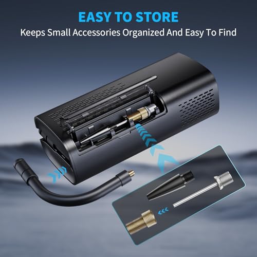 OlarHike Tire Inflator Portable Air Compressor, Smart Dual Hose System, Auto Air Pump for Car Tires, Bike,Bicycle, Motorcycles,Electric Pump with LED Light & Digital Pressure Gauge