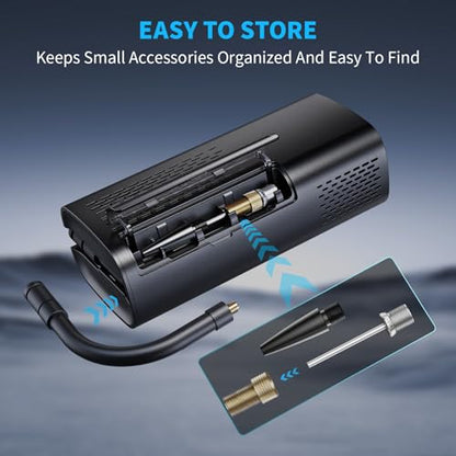 OlarHike Tire Inflator Portable Air Compressor,Cordless Electric Bike Pump | Smart Dual Hose System,Auto Stop Air Pump for Car Tires,Bicycles,Motorcycles with LED Light & Digital Pressure Gauge
