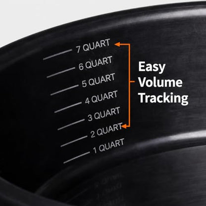 Automotive Drain Pan, 7-Quart, with Built-in Measurement Scale and Pour Spout, for Cars, Trucks, and Garage Use