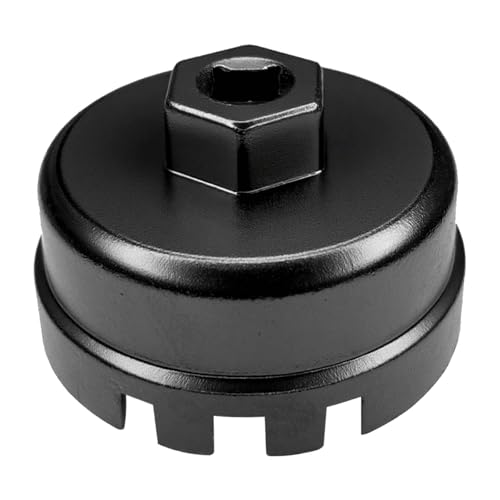 64mm Oil Filter Wrench for Toyota RAV4, 4 Runner, Corolla, Highlander Prius, Lexus, 14 Flutes/6 Slots Oil Filter Cap Wrenches Removal Tool Socket Fits 2.5-5.7L Engine, Car Accessories