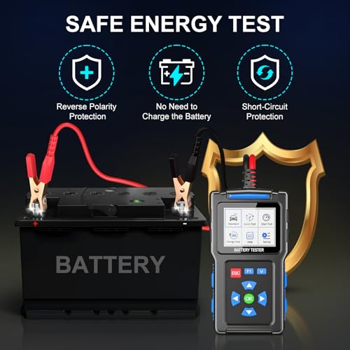 Car Battery Tester, Topdiag BT300 12V Automotive Alternator Tester, 20-2000 CCA Battery Load Tester for Cranking & Charging System, Analyzer for Car/Truck/Motorcycle/Boat