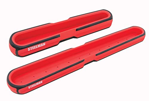 Steelman 2-Piece Magnetic Socket Storage and Parts Accessory Tray Set, Small (6-Inch) and Medium (12-Inch) (75107) - size: 2-pcs Small (6-Inch) and Medium (12-Inch)