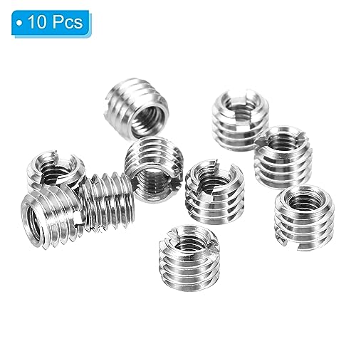PATIKIL Thread Adapters Sleeve Reducing Nut, 10 Pcs M5*0.8 Male to M3*0.5 Female Repairing Insert Nut Screw Reducer Conversion Stainless Steel Fastener 4mm - size: M3xM5x4mm