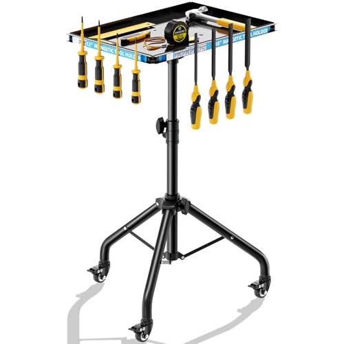 Rolling Work Table Adjustable Height - Rolling Tool Cart Portable Mechanic Tool Cart on Wheels Storage Organizer on Wheels for Garage, Bike and Workshop
