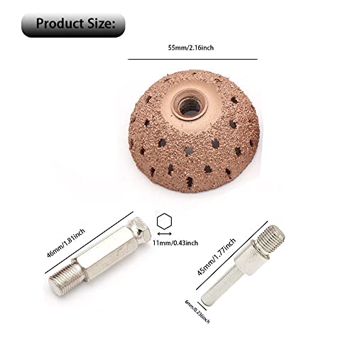Tire Wheel Repair Patch Tools Kit Tire Buffer Wheels 55mm Tungsten Steel Buffing Wheel with Tire Patch Roller Scraping Cutter for Car Tire Grinding Polishing Accessories Kit - size: 55mm