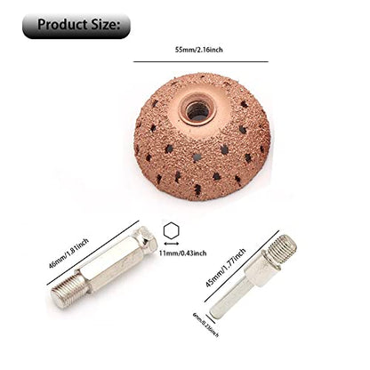 Tire Wheel Repair Patch Tools Kit Tire Buffer Wheels 55mm Tungsten Steel Buffing Wheel with Tire Patch Roller Scraping Cutter for Car Tire Grinding Polishing Accessories Kit - size: 55mm