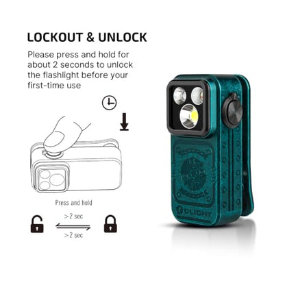 OLIGHT Oclip Pro S Pocket EDC Clip-on Flashlight, Sunken Artifact | RGB, UV, 600 Lumens, USB-C Charging, Flash Modes, Magnetic Clip, Inspection, Signaling, Work, Outdoor Use - color: Sunken Artifact