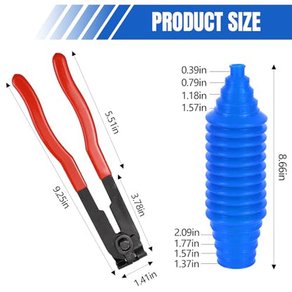 13PCS CV Axle Boot Repair Kit, 2PCS CV Boot with 4 Stainless Steel Clamps & 6 Cable Ties & Ball-Cage Pliers, Waterproof Dustproof CVs Joint Boots Kit, Universal Car Accessories (Blue) - color: Blue