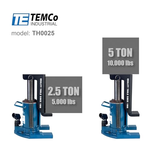 TEMCo Hydraulic Container/Machine Toe Jack (2.5 Ton - 5 Ton) Lift Capacity TH0025 - size: 2.5 Ton Toe / 5 Ton Top Capacity