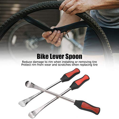 11in Tire Iron Spoons, Tire Spoon Lever Iron Tool, Changing Tire Lever Bar Set, Tire Changer Remove Tyre Heavy Duty Stainless Steel for Motorcycle Bike Scooter Mower(3PC)
