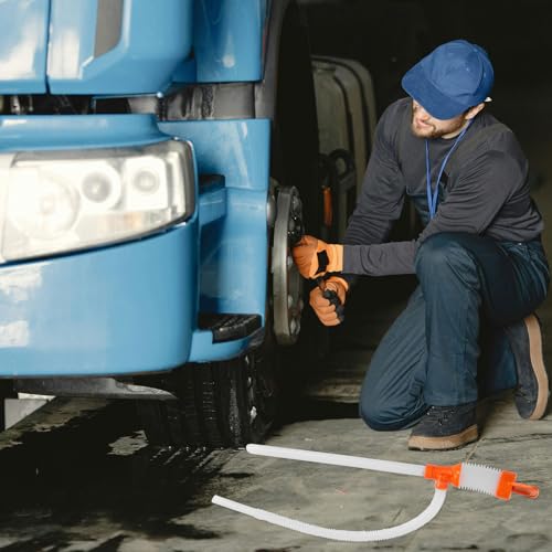 Mobestech Manual Heavy Duty Gasoline and Water Siphon Pump with Hose for Automotive Fluid Transfer and Oil Extraction
