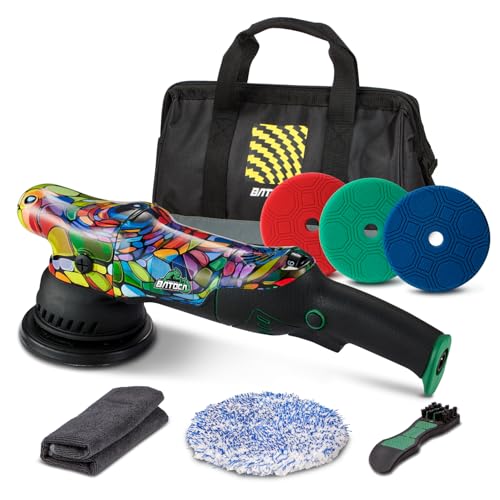 BATOCA P1 Buffer Polisher Kit, 1000W High-Torque Car Buffer - 5-Inch 15mm Long-Throw 6-Speed Dual Action Polisher - Deluxe Set with Custom Bag, 16.4ft Detachable Cord, Anti-Vibration, Pad Care Tools - size: Pro Kit
