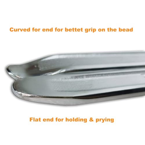 3-Piece 28-Inch Tire Iron Spoon Set - Heavy-Duty Steel Tire Pry Bar Kit with Zinc Coating, Bead Lifting Tool for Motorcycle, Car, and Vehicle Tire Maintenance - size: 28 inch