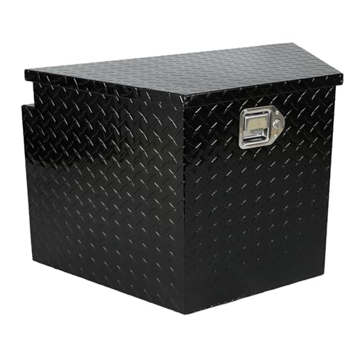 29" x 17" x 18" Aluminum Trailer Tongue Tool Box for Pick Up Truck Bed RV ATV Waterproof Storage Toolbox with Lock & Keys, Black - color: Black, size: 29" x 17" x 18" - Diamond