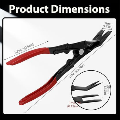 Car Panel Trim Removal Tool, Interior Clip Plier with Red Non-Slip Handle