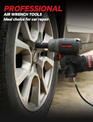 ROTAKE 1/2" Air Impact Wrench, 1245 ft-lbs, Twin Hammer, RT-5274 | 8600 RPM Speed, Heavy-Duty Aluminum Hammer Case, 4.56-lb Composite Body, 3-Speed Control, Auto Repair & Tire Service - size: 1/2" (1245 ft-lbs)RT-5274