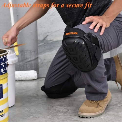 Professional Knee Pads for Work, Construction Gel Knee Pads | Soft Duty Foam Padding, Heavy-duty Shell and Anti-Slip Straps for Indoor, Outdoor Gardening, Flooring, Cleaning, Tiling