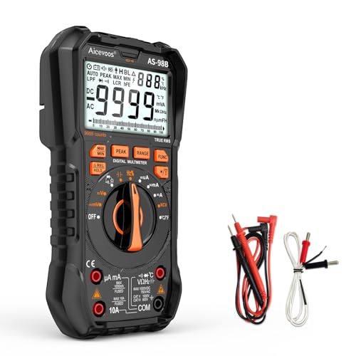 Multimeter Digital Multimeter, 9999 Counts DC AC Voltmeter and Ohm Volt Amp Tester, Auto-Ranging Fast Accurately Measures Voltage Current (DC/AC Current)