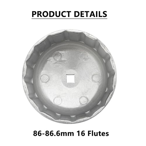 3/8'' Drive Oil Filter Wrench Fit for BMW VOLVO,86mm 86.4mm 86.5mm 86.6mm 4 in 1 Oil Filter Removal Tool for Oil Change