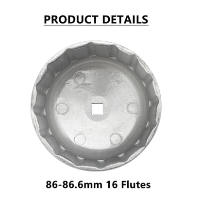 3/8'' Drive Oil Filter Wrench Fit for BMW VOLVO,86mm 86.4mm 86.5mm 86.6mm 4 in 1 Oil Filter Removal Tool for Oil Change