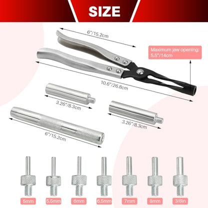 DASBET Valve Stem Seal Remover and Installer Valve Stem Seal Removal Tool Car Engine Repair Kit Set with Plier Driving Sockets, Drive Handle and Adapters