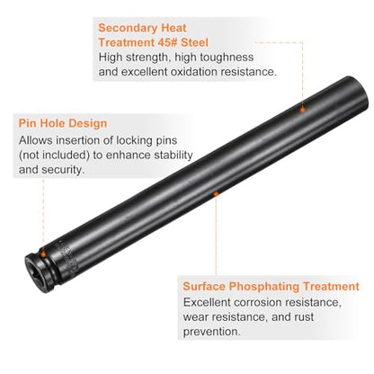 HARFINGTON 3pcs 6-Point Deep Impact Socket 1/2" Drive 21mm Metric Socket 12" (300mm) Extra Long Heat-Treated 45# Steel for Home Auto Spindle Axle Hex Nuts Bolts Repair, Black - size: 21mm + 12" Long