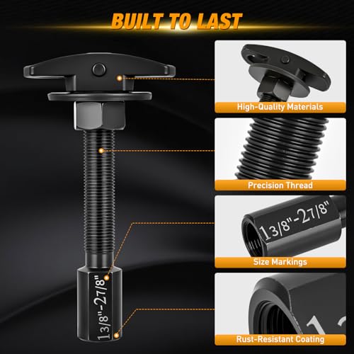 GOOACC 3PCS Rear Axle Bearing Puller Set, Axle Bearing Puller Removal Tool Kit with 3 Sizes 1" to 1-7/8", 1-5/16" to 2-3/8" & 1-3/8" to 2-7/8" Axle Wheel Bearing Removal Tools for Axles Bearings Black - color: 3pc Rear Axle Bearing Puller Black