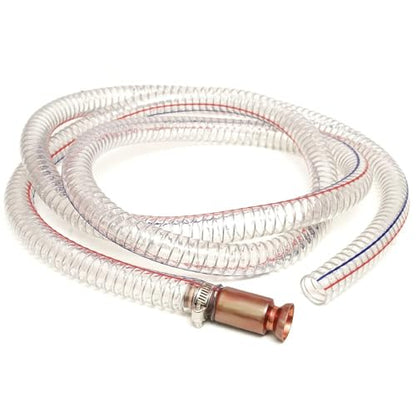 8.2FT 5/8" Heavy Duty Gas Siphon Hose, Self-Priming Fuel Transfer Pump | Jiggler Siphon with Brass Valve & Metal Clamp, Transfer Hose for Gasoline, Fish Tank Water Changes, Boats, ATVs & Tractors - size: 5/8"ID x 1Pcs