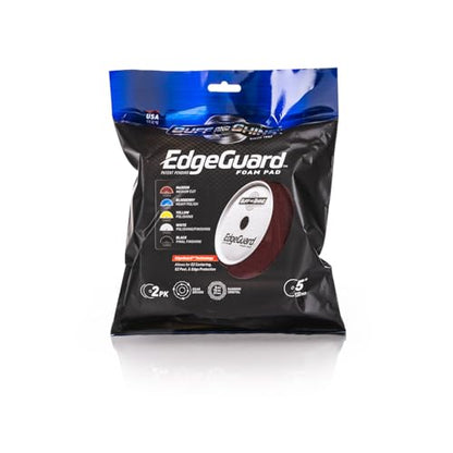 Buff and Shine - EdgeGuard Foam Buffing Pads - Maroon - 5" Medium Cut Pad - Pack of 2 - color: Maroon, size: 5" (2 Pack)