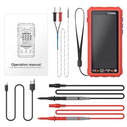 Proster USB C Rechargeable Smart Multimeter with 5.0 Inch Color Screen - 6000 Count Smart Multi Testers, True RMS Autoranging Multimeter, NCV Capacitance, CAT III 600V Safety