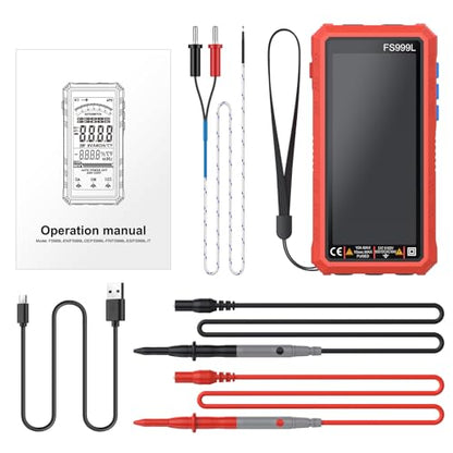 Proster USB C Rechargeable Smart Multimeter with 5.0 Inch Color Screen - 6000 Count Smart Multi Testers, True RMS Autoranging Multimeter, NCV Capacitance, CAT III 600V Safety
