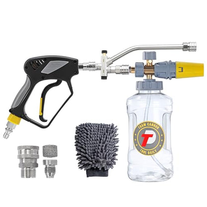 Tool Daily Foam Cannon with Pressure Washer Gun, Dual Connector Accessory | Power Washer Gun with 3/8'' Swivel Connector, Adjustable Soap Cannon with M22-14 and 1/4” Quick Connect Fittings, 1.5 Liter - size: 1.5 L