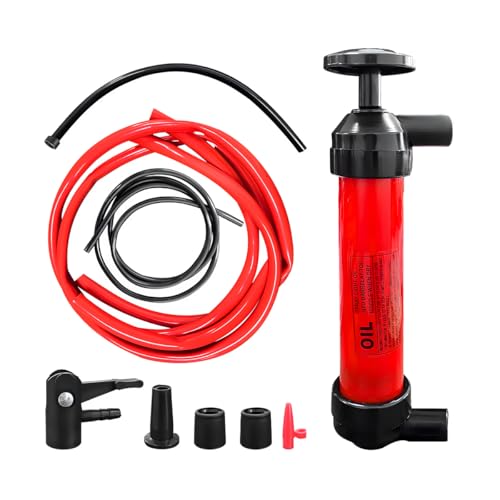 Car Siphon Fluid Transfer Pump, Multi-Use Hand Pump Siphon Gas Oil Liquid Fuel Transfer Pump, Universal Portable Oil Extractor Suction Manual Gasoline Transfer Pump Kit