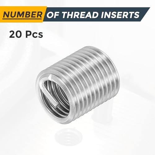 HARFINGTON 20pcs Wire Thread Repair Inserts M14 x 2 x 2D (28mm) Metric 304H Stainless Steel Helical Coiled Wire Screw Threaded Sleeve Sheath for Automotive Repairs - size: M14 x 2 x 2D