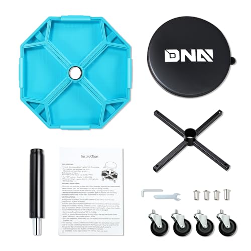 DNA Motoring Adjustable Height Pneumatic Garage Seat Rolling Mechanic Stool with Tool Tray Storage,300lbs Max Weight Capacity, Blue,TOOLS-00480 - color: Blue
