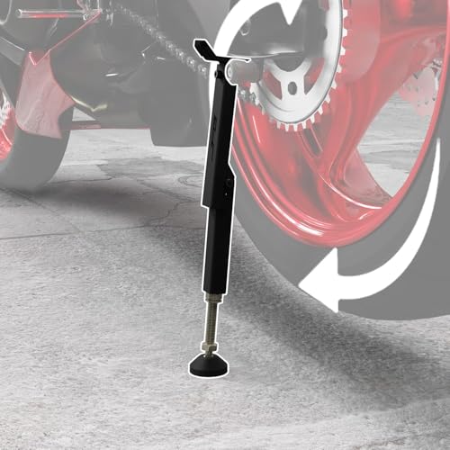 CNC Universal Motorcycle Wheel Stand Lift Trail Stand for Most Dirt Bikes | Adjustable and Portable Dirt Bike Wheel Lift Stand (Length Adjustment Range:35CM/ 13.78IN-41CM/ 16.14IN)-Black - color: Black