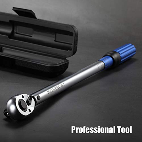 BULLTOOLS 1/2-inch Drive Click Torque Wrench Set Dual-Direction Adjustable 90-tooth Torque Wrench with Buckle（25-250ft.lb / 33.75-337.5Nm）