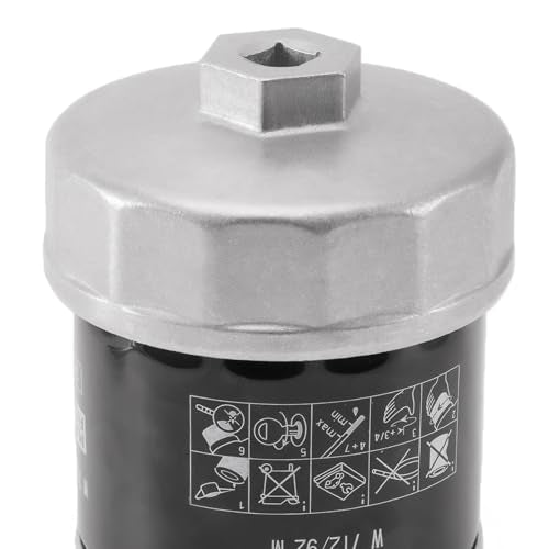 74mm 14Flutes Oil Filter Cap Wrench Removal Tool Socket Compatible with Mercedes Benz, Audi, Sprinter, VW, Porsche, Volkswagen, Mazda, Silver Heavy-Duty Aluminum - style: Aluminum