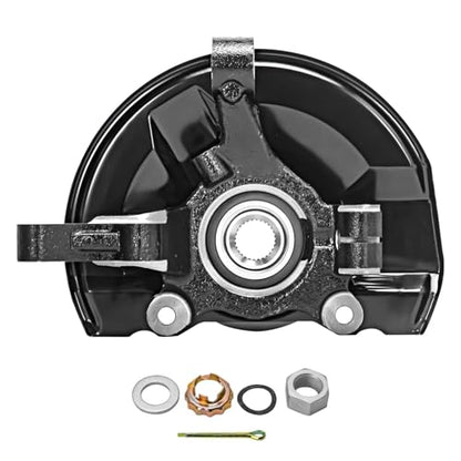 Detroit Axle - Front Steering Knuckles & Wheel Hub Bearings + Brake Calipers w/Bracket Kit Replacement for Jeep Patriot Compass Dodge Caliber - size: 4BU48612/Kit
