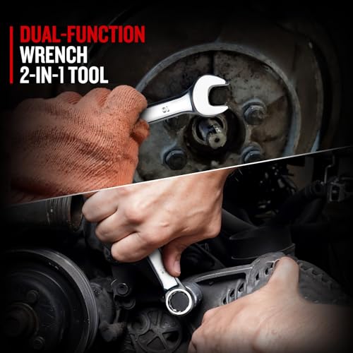 zhax 10mm Metric Combination Wrench, 12 Point Box End, 15 Degree Offset Design, Mirror Polish Finish, Forged CR-V Steel, Hand Tools for Mechanics, Ideal for Auto and Home Repair - size: 10mm
