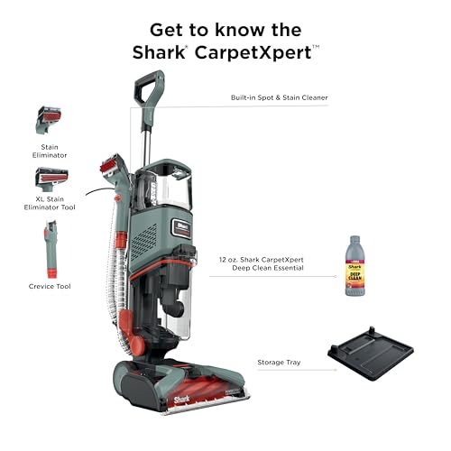 Shark CarpetXpert | Upright Carpet, Area Rug & Upholstery Cleaner | Carpet Shampooer with Handheld Spot & Stain Eliminator | 3 Cleaning Tools | Slate Green | EX151 - style: CarpetXpert HairPro + Spot & Stain