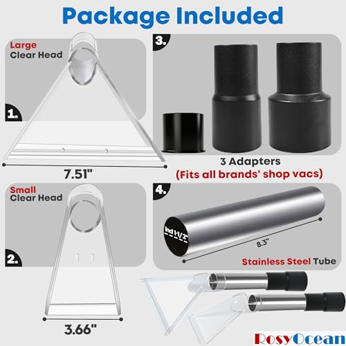 Universal Compatible with All Shop Vacs Extractor Attachment with 2-1/2" & 1-7/8" & 1-1/4" Three Adapters Vacuum Head Extraction Accessory for Upholstery & Carpet Cleaning & Auto Detailing - size: Small+Large