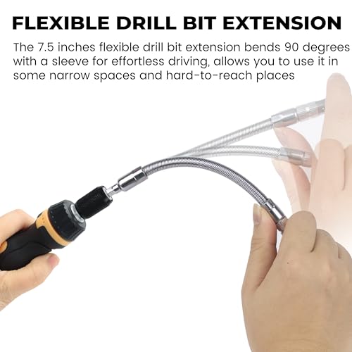 MULWARK Screwdriver Bit Set & Socket Kit, 63-Pieces Ratcheting Screwdriver Set with Case, 63 in 1 Multi Bit Screw Driver for Home DIY, Electronics, Car Emergency and Garage - style: 63PC Combo Set with Extensions Kits