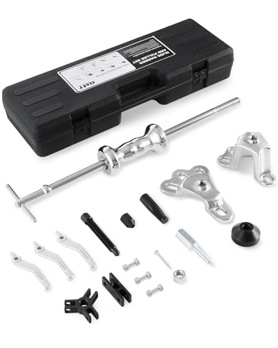 Orion Motor Tech Slide Hammer, 9-Way Internal/External Slide Hammer Puller Set - Pulls Hubs, Rear Wheel Axle Shafts, Bearings, Bushings, Seals, Retainers - color: black case