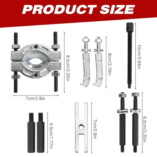 9PCS Heavy Duty Bearing Separator Puller Kit, Portable Wheel Bearing Removal Tool Set with ABS Storage Case