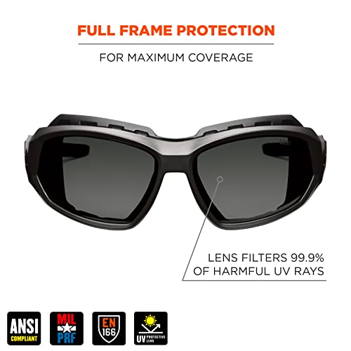 Ergodyne Skullerz Loki Convertible Anti Fog/Scratch Safety Spoggles Glasses-Includes Gasket and Strap to Convert to Goggle - color: Smoke Lens